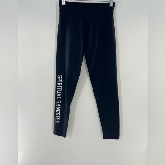 SPIRITUAL GANGSTER BLACK LEGGING’S GIRL’S SIZE 12 - Picture 1 of 3